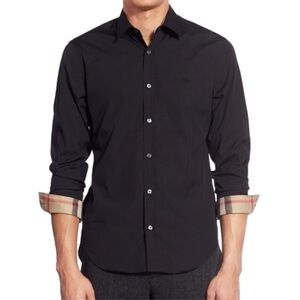 Burberry London England Black Dress Shirt 🎩